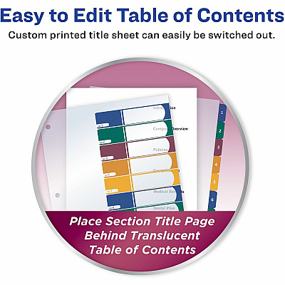 Avery Ready Index Customizable TOC Binder Dividers (AVE11818)