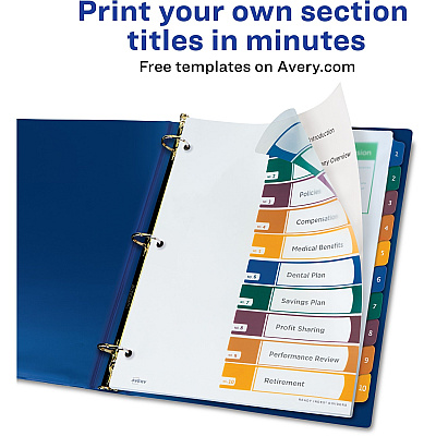 Avery Ready Index Customizable TOC Binder Dividers (AVE11818)