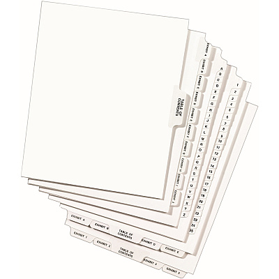 Avery Individual Legal Exhibit Dividers - Avery Style - Unpunched (AVE11910)