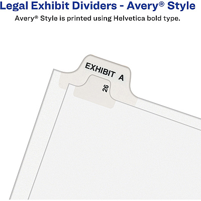 Avery Individual Legal Exhibit Dividers - Avery Style - Unpunched (AVE11910)