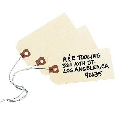 Avery Shipping Tags with Wire, 11.5 pt. Stock, 3-1/4" x 1-5/8" , 1,000 Manila Hang Tags (AVE12602)