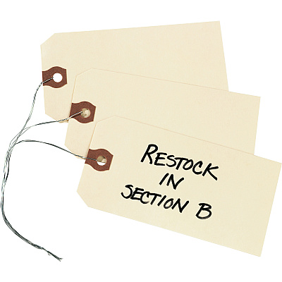 Avery Shipping Tags with Wire, 11.5 pt. Stock, 5-1/4"x2-5/8" , 1,000 Manila Hang Tags (AVE12606)