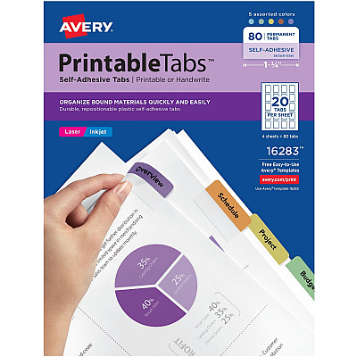 Avery Printable Repositionable Tabs (AVE16283)