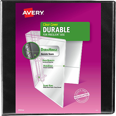 Avery Durable View Binder 2" , Slant D Rings, Black (AVE17031)