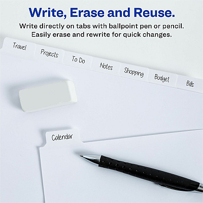 Avery Big Tab Write & Erase Dividers 8 Tabs 8 tabs (AVE23078)