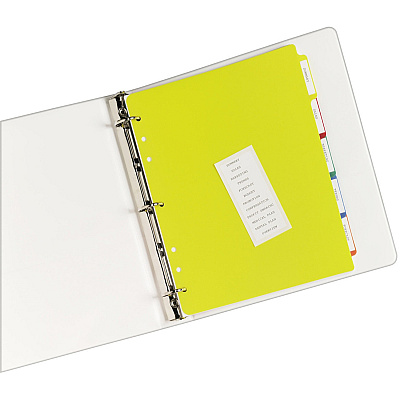 Avery Plastic Tab Dividers w/ White Labels (AVE23080)