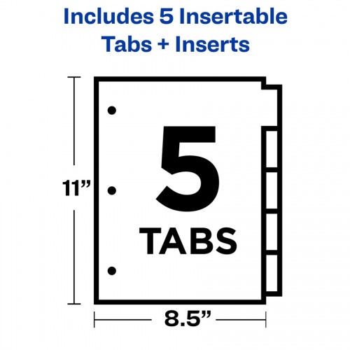 Avery Big Tab Insertable Dividers, Buff Paper, 5 Multicolor Tabs (23280)