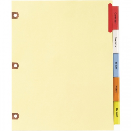Avery Big Tab Insertable Dividers, Buff Paper, 5 Multicolor Tabs (23280)