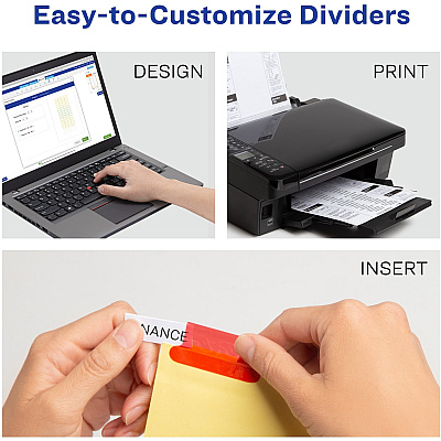 Avery Big Tab Insertable Dividers, Buff Paper, 8 Multicolor Tabs (AVE23284)