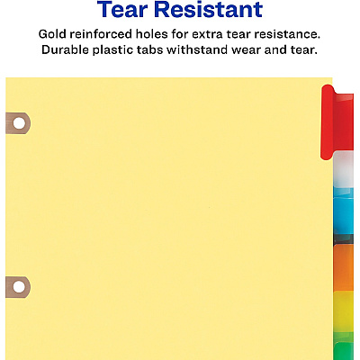 Avery Big Tab Insertable Dividers, Buff Paper, 8 Multicolor Tabs (AVE23284)
