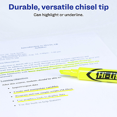 Avery Desk-Style, Fluorescent Yellow, 1 Count (AVE24000)