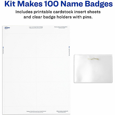 Avery Pin-Style Name Badges (AVE74540)