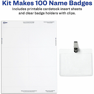Avery Clip-Style Name Badges (AVE74541)