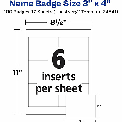 Avery Clip-Style Name Badges (AVE74541)