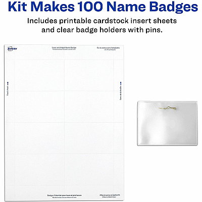Avery Pin-Style Name Badges (AVE74549)