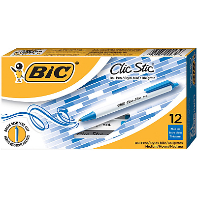 BIC Clic Stic Retractable Ballpoint Pens (BICCSM11BE)