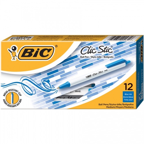 BIC Clic Stic Retractable Ballpoint Pens (CSM11BE)