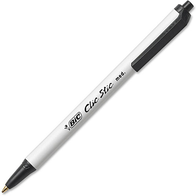 BIC Clic Stic Retractable Ballpoint Pens (BICCSM11BK)