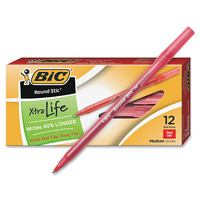 BIC Round Stic Ballpoint Pens (BICGSM11RD)