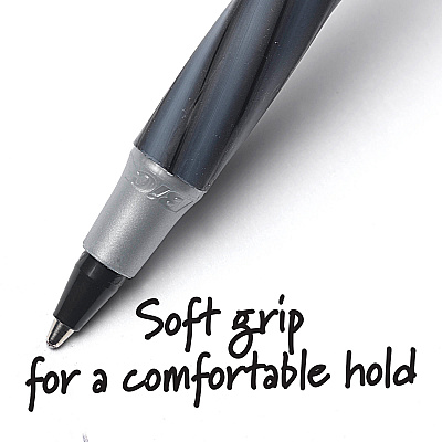 BIC Round Stic Grip Ballpoint Pen (BICGSMG11BK)