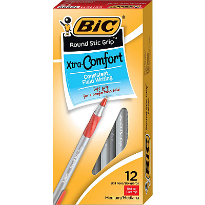 BIC Round Stic Grip Ballpoint Pen (BICGSMG11RD)
