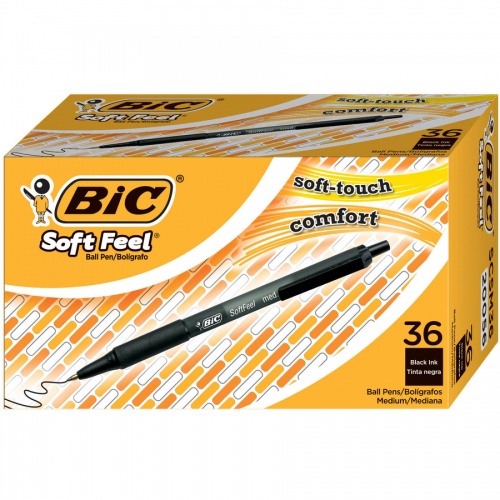 BIC SoftFeel Retractable Ball Pens (SCSM11BK)
