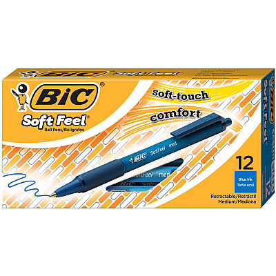 BIC SoftFeel Retractable Ball Pens (BICSCSM11BE)