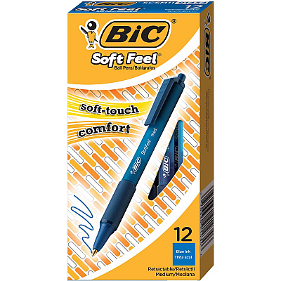 BIC SoftFeel Retractable Ball Pens (BICSCSM11BE)