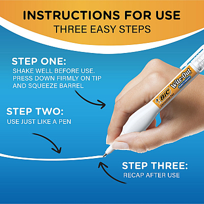 BIC Shake 'n Squeeze Correction Pen, White, 1 Pack (BICWOSQPP11)