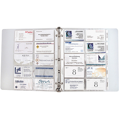 C-Line Business Card Holder Pages with Index Tabs for Ring Binders, Poly (CLI61117)