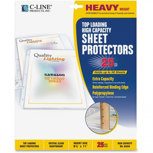 C-Line High Capacity Heavyweight Poly Sheet Protectors (62020)