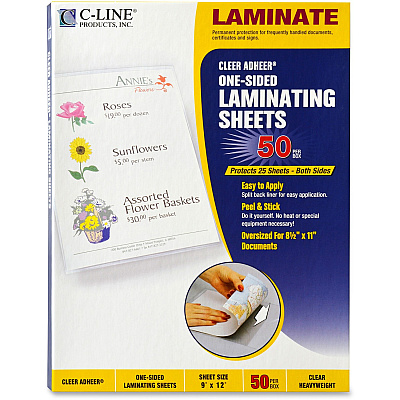 C-Line Heavyweight Cleer Adheer Laminating Sheets (CLI65001)