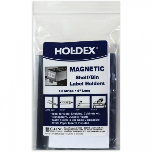 C-Line HOL-DEX Magnetic Shelf/Bin Label Holders (87207)