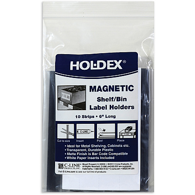 C-Line HOL-DEX Magnetic Shelf/Bin Label Holders (CLI87227)