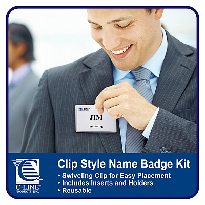 C-Line Clip Style Name Badge Holder Kit (CLI95543)
