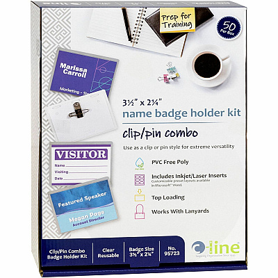 C-Line Clip/Pin Combo Style Name Badge Holder Kit (CLI95723)