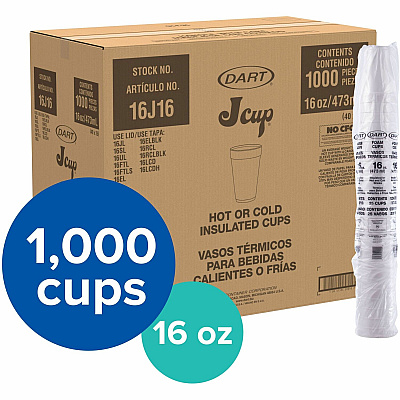 Dart 16 oz Insulated Foam Cups (DCC16J16)