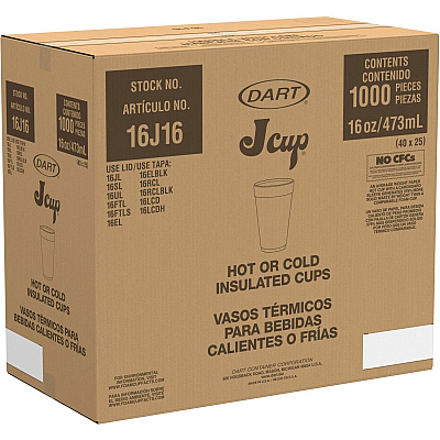 Dart 16 oz Insulated Foam Cups (DCC16J16)