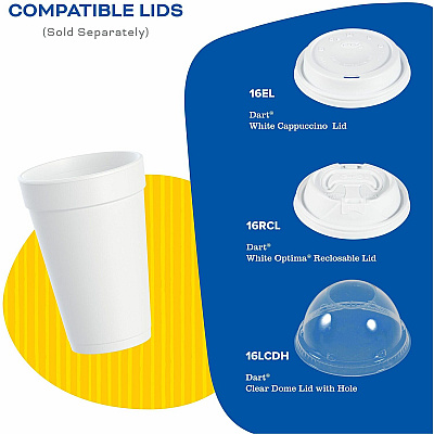 Dart 16 oz Insulated Foam Cups (DCC16J16)