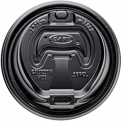 Dart Black Plastic Reclosable Lids (DCC16RCLBLK)