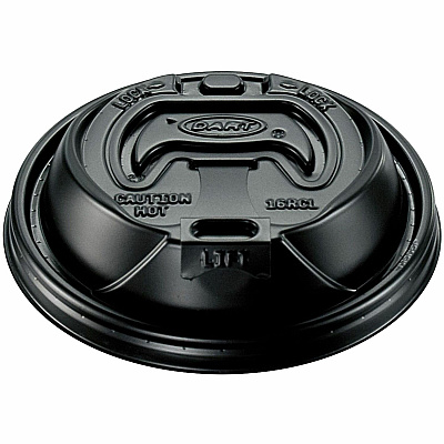Dart Black Plastic Reclosable Lids (DCC16RCLBLK)