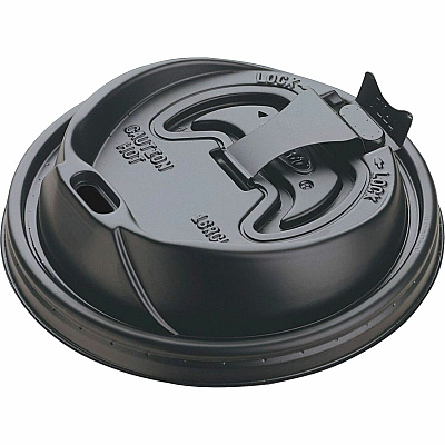 Dart Black Plastic Reclosable Lids (DCC16RCLBLK)