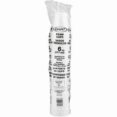 Dart 6 oz Insulated Foam Cups (DCC6J6)