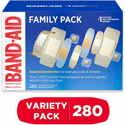 BAND-AID Adhesive Bandages Family Variety Pack (JOJ4711)
