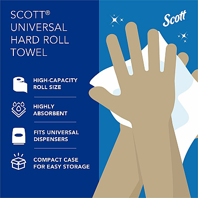 Scott Essential Universal High-Capacity Hard Roll Towels with Absorbency Pockets (KCC01005)