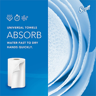 Scott Essential Universal Hard Roll Towels with Absorbency Pockets (KCC02068)