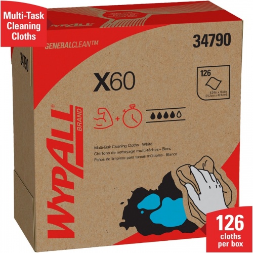 Wypall General Clean X60 Multi-Task Cleaning Cloths - Pop-Up Box (34790BX)