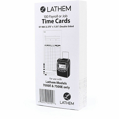 Lathem 7000E Double-Sided Time Cards (LTHE7100)