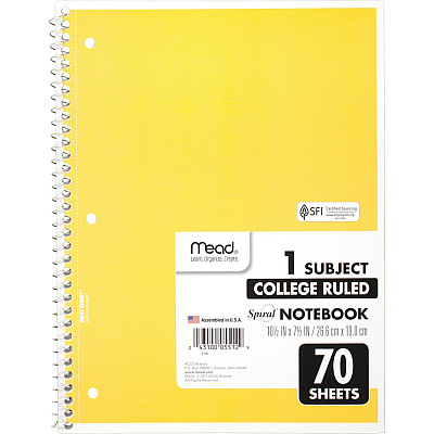 Mead One-subject Spiral Notebook (MEA05512)