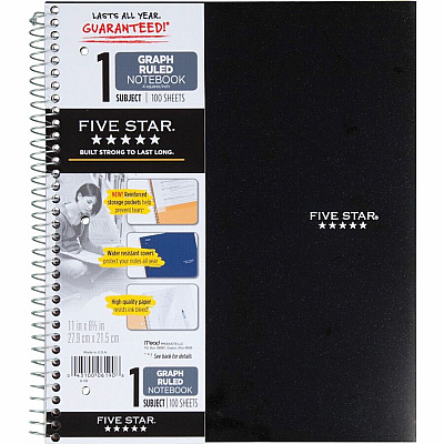 Mead 1-subject Graph Ruled Notebook - Letter-size (MEA06190)